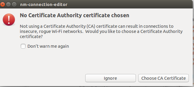 No certificate