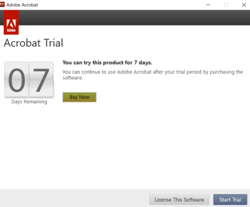 Trial screen